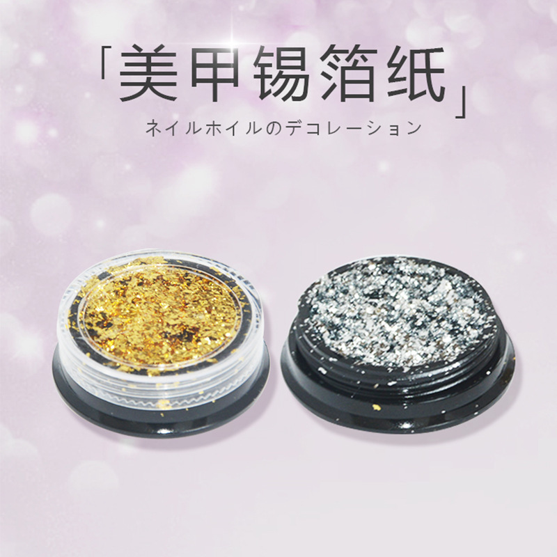 Platinum nail sequins for manicure