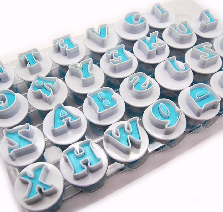 26pcs大小写字母数字饼干压模 翻糖蛋糕印花模 烘焙装饰工具