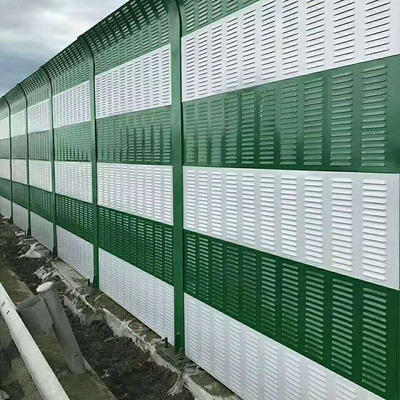 高速公路隔音声屏障 小区边透明声屏障 室外机镀锌板喷塑隔音墙|ms