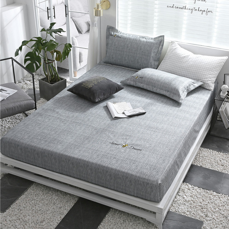 夏季床笠款冰絲涼席三件套1.8床單夏天空調席子可水洗機洗折疊1.5