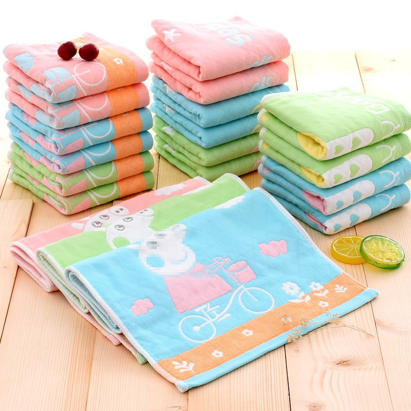 精品推荐 60股纱布毛巾26*50cm不掉毛不掉色提花夹棉纱布毛巾|ru