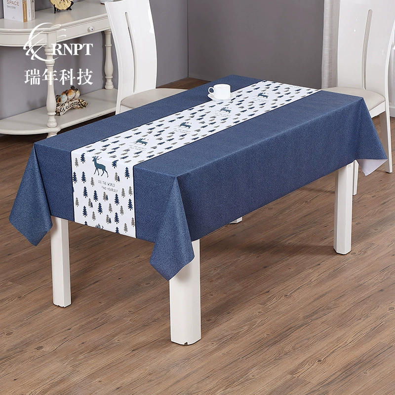 RNPT Ruinan [Прямые продажи] Скатерть с принтом оленя прямоугольная домашняя скатерть из ПВХ водонепроницаемая скатерть