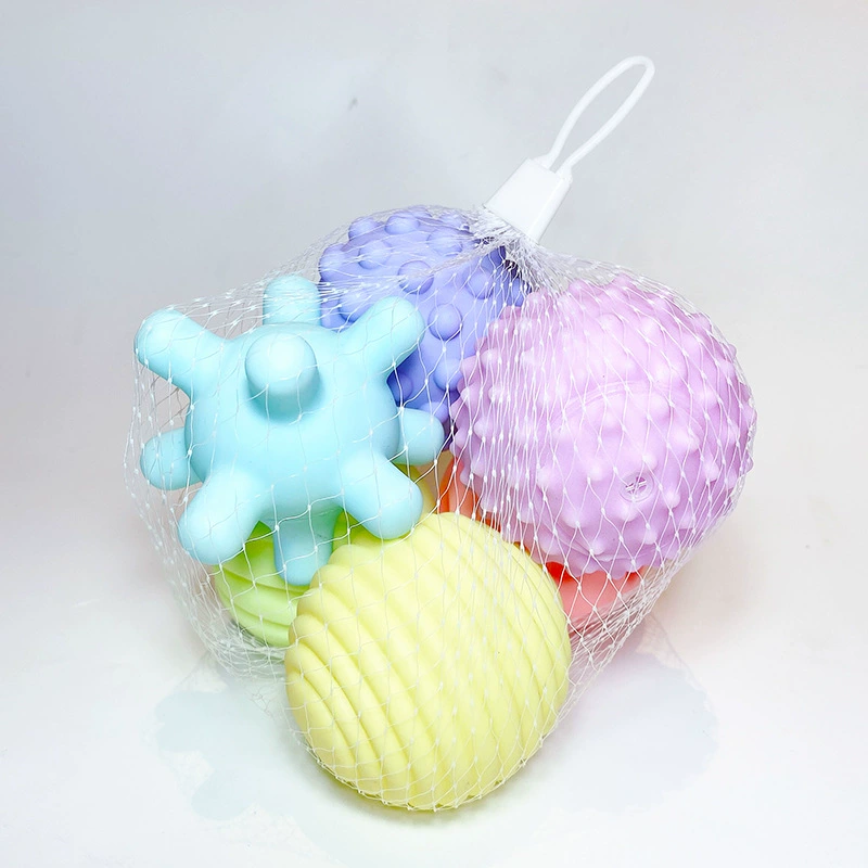 Sensory Soft Rubber Baby Massage Balls, Teether & Grasping Toy, Assorted Textures (single or 6‑pc)