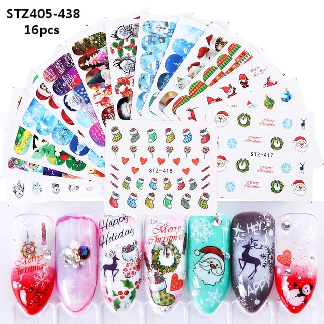 Suministro transfronterizo de pegatinas de uñas ins mariposa fruta encaje flores de colores plata caliente Navidad Halloween marca de agua pegatinas