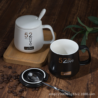 情侣杯子520一对马克杯创意水杯批发陶瓷杯学生牛奶杯免费logo|ms