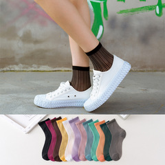 2023 Spring New Women's Fashion Socks, Japanese Style Breathable Striped Cotton Socks, Candy Pure Color Women's Card Socks