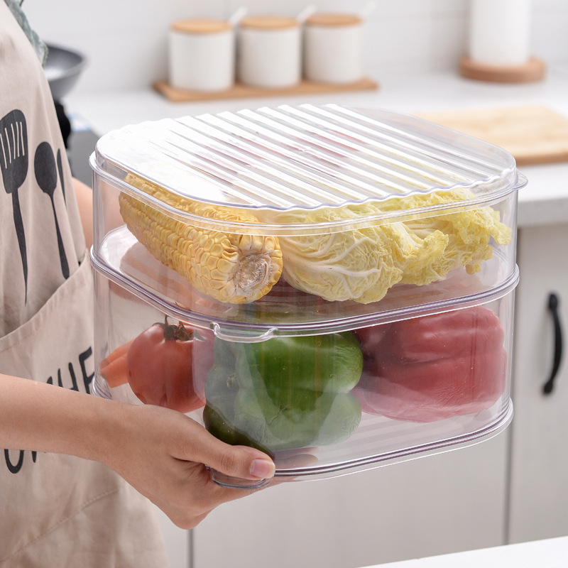 Refrigerator storage box kitchen Arrangement Freezing Storage Dedicated food Fresh keeping egg Dumplings multi-storey Transparent box Manufactor