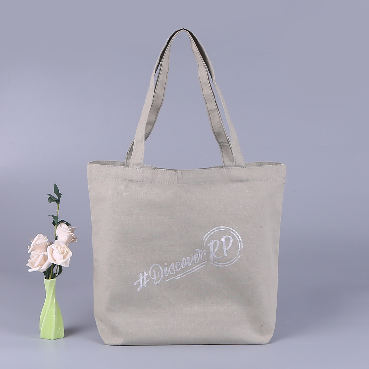 创意时尚服装购物袋  灰色烫银帆布袋定做 宣传广告袋定制logo