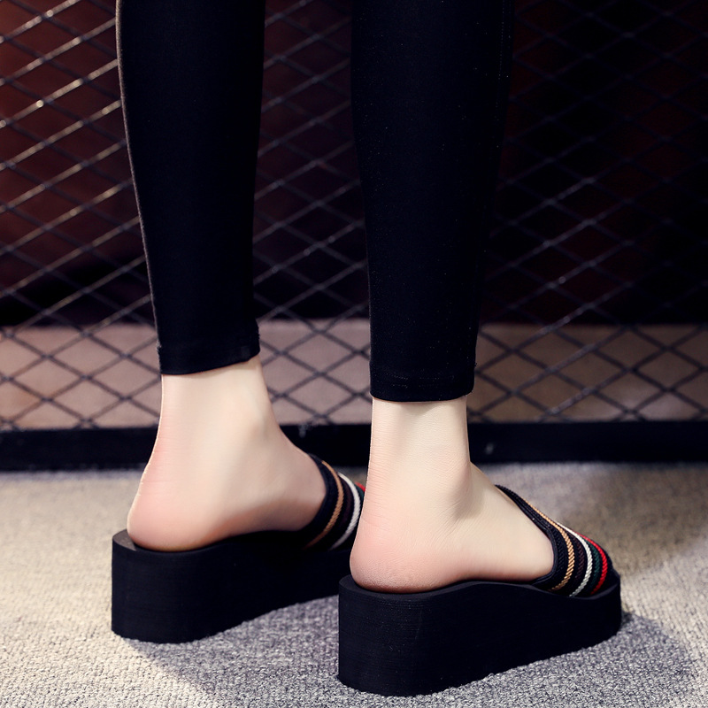 pantofole da donna estate piattaforma zeppa tacco infradito casual sandali coreani in schiuma capispalla eleganti scarpe da spiaggia in filo interdentale_voghion.com