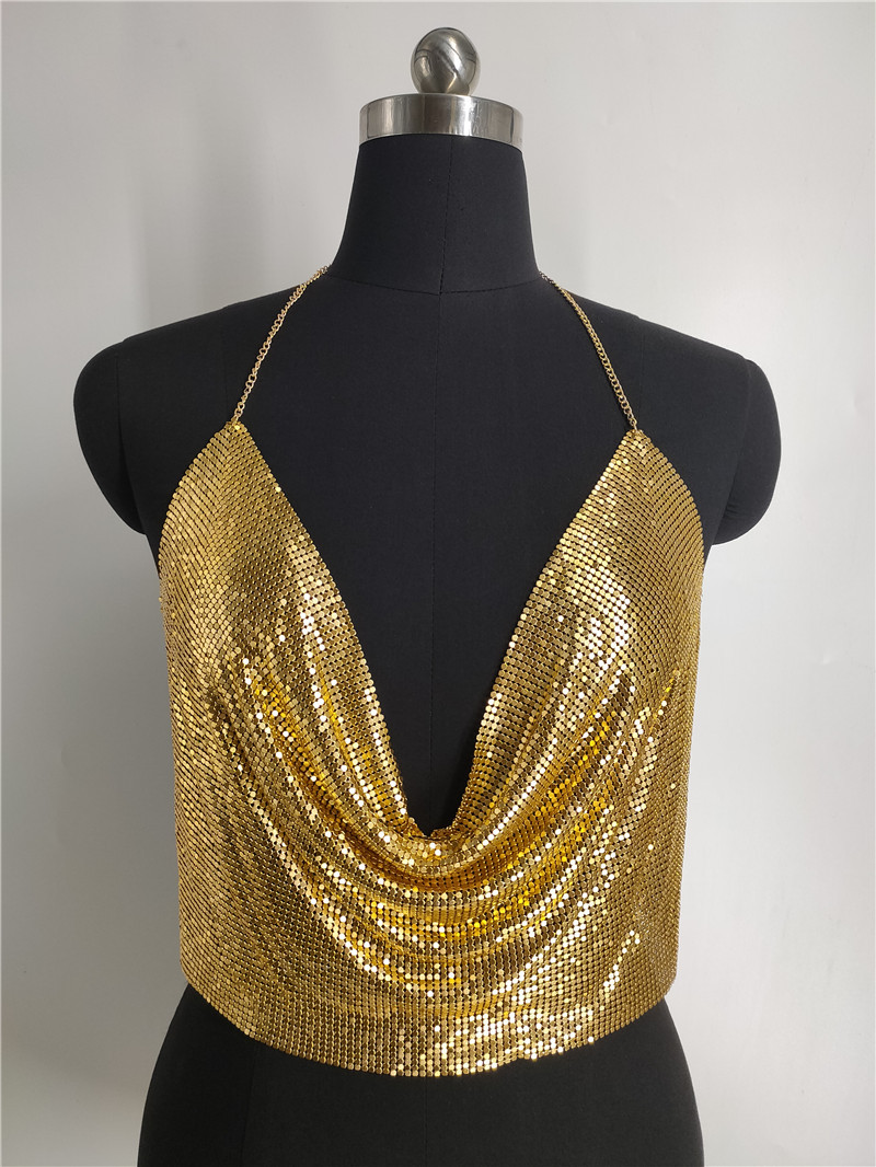 Loose Fit Deep V Crop Top - Back View