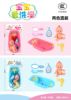 Children's family set, toy suitable for men and women play in water, tub for friend, plastic doll for bath, 6 pieces