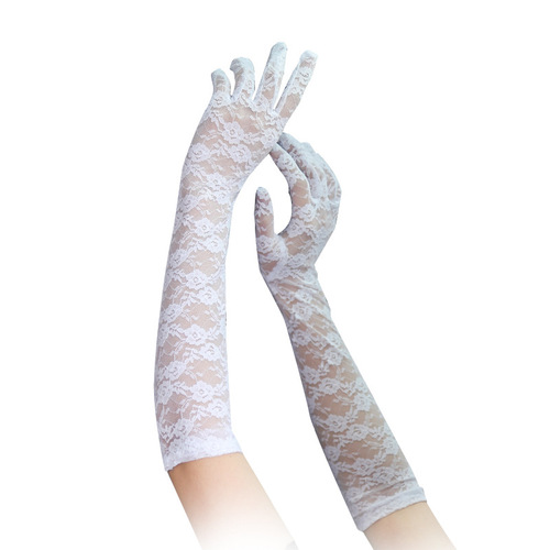Wholesale women's summer sun protection gloves lace gloves anti-UV driving long thin five-finger gloves on behalf of
