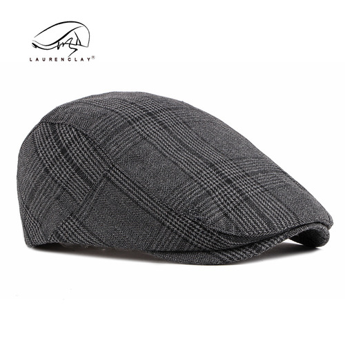 Spring, summer and autumn men's berets Korean style fashion plaid peaked hats women's British fashion literary progressive hat trend