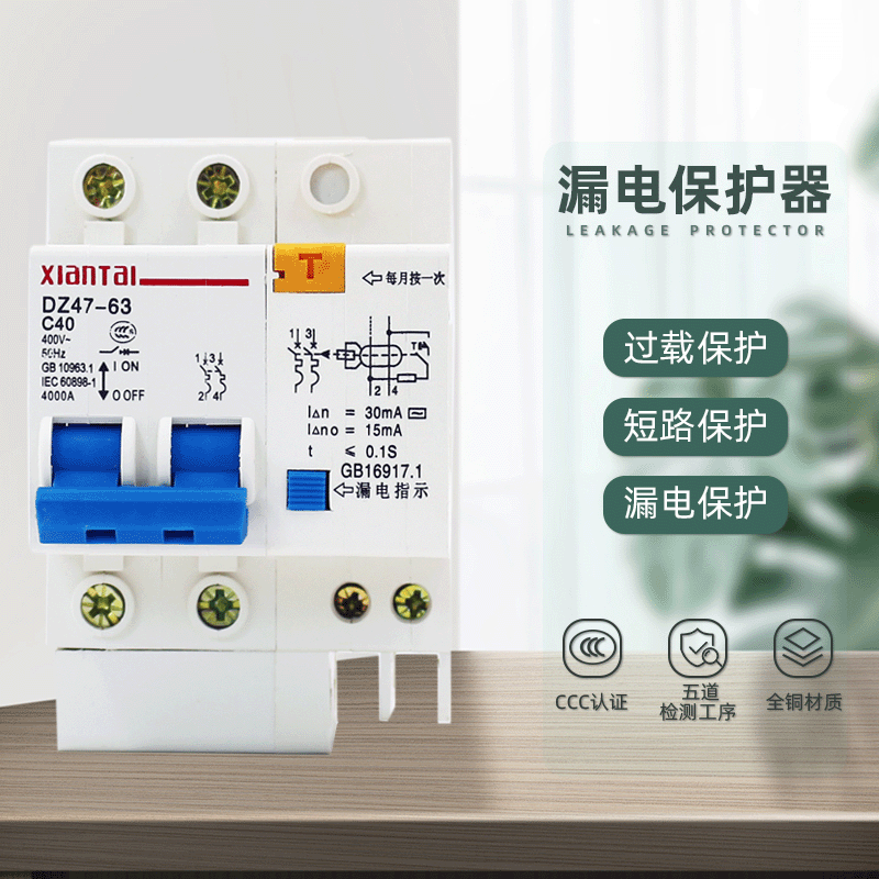 direct deal DZ47LE-2P40A Leakage protection household small-scale Electric leakage Circuit Breaker 2 Leakage protection