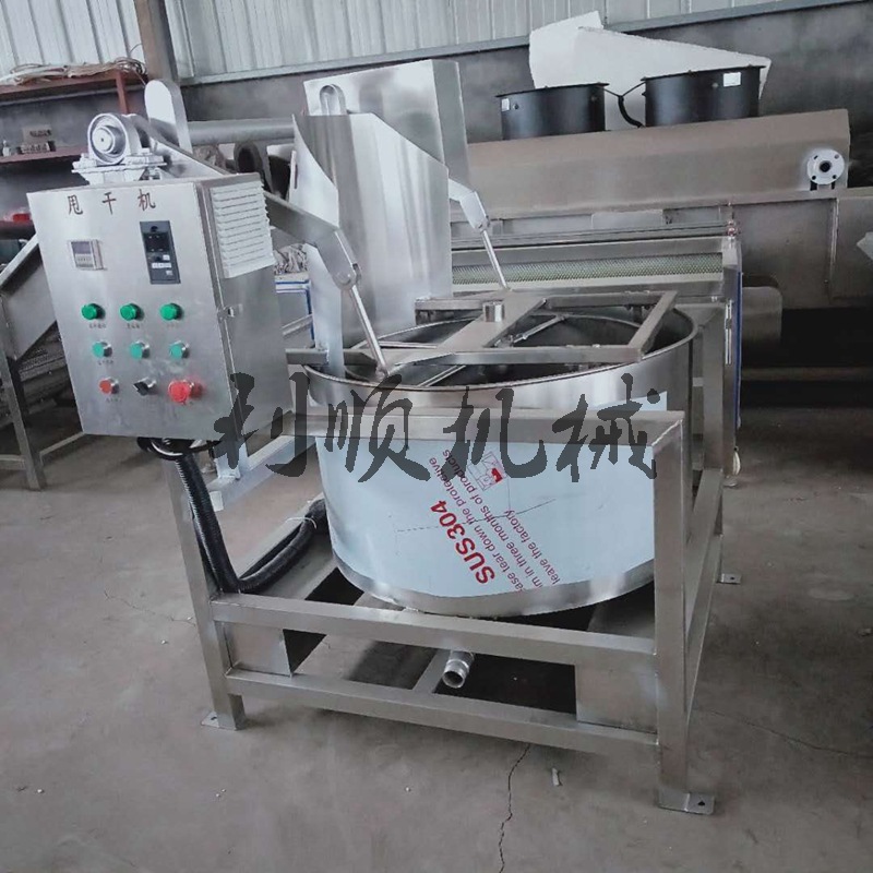 l油炸五香花生米自动脱油机  现货全自动油炸食品脱油机