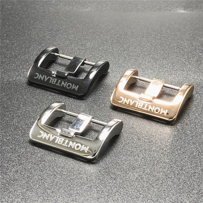 适用万宝龙手表带原款精钢蝴蝶扣 折叠扣 男银色手表扣 表扣子20