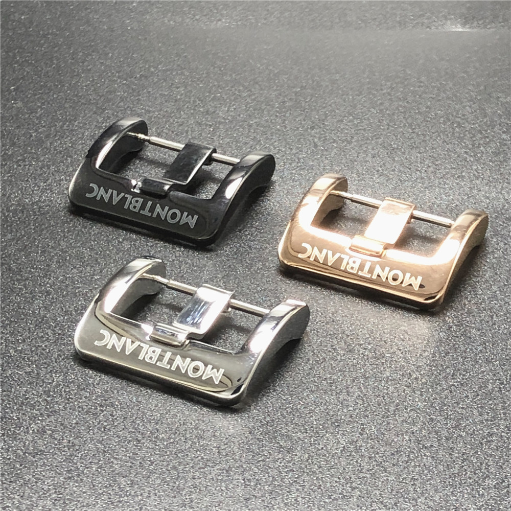 适用万宝龙手表带原款精钢蝴蝶扣 折叠扣 男银色手表扣 表扣子20