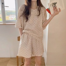 韩国外贸女装韩版ins 女装夏季新款可爱减龄小樱桃居家睡衣套装女
