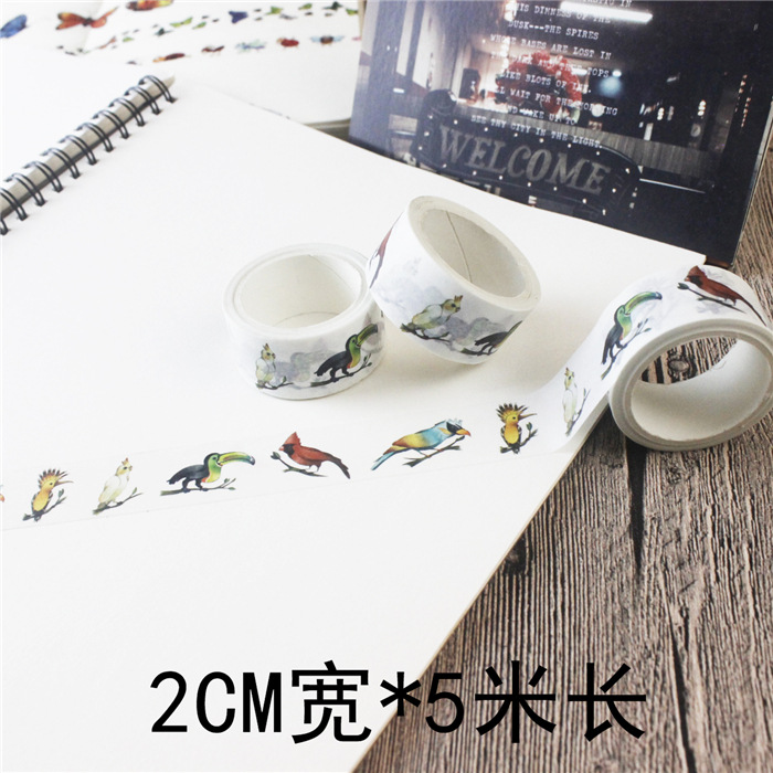 Animal y planta diario cinta lindo diario pegatinas y cinta de papel color material fresco chica corazón di Decoración