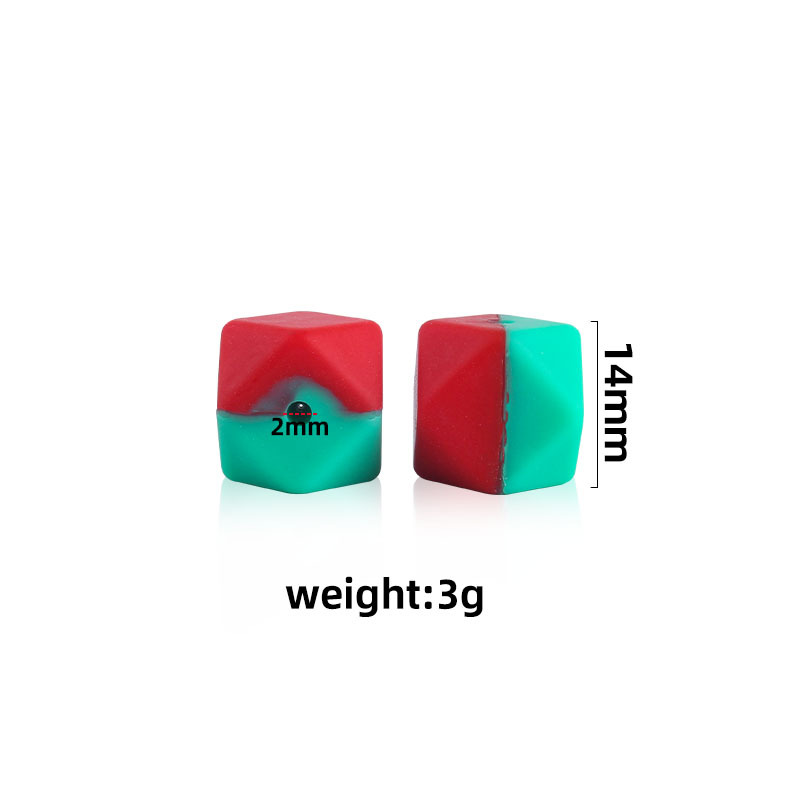 14mm irregular color mezclado octogonal cuentas de silicona molar juguete bebé DIY chupete Cadena de dos colores octogonal Accesorios