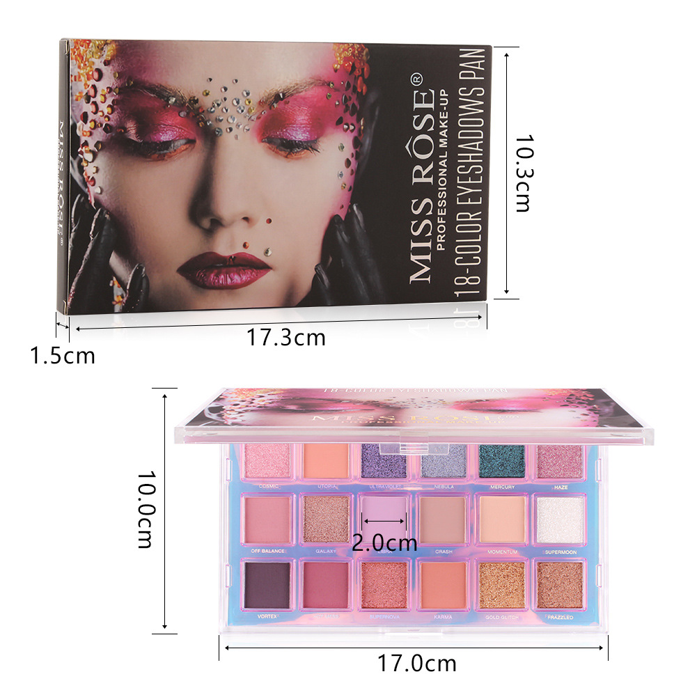 18-color Pearly Glitter Matte Easy Makeup Eyeshadow Palette display picture 1
