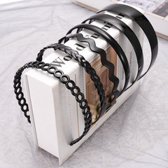 Simple black face wash non-slip toothed hairband bangs hair press headband ladies adult hairpin plastic hairpin headwear