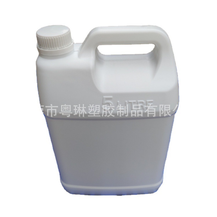 加厚塑料扁桶5公斤塑料壶5L乳白色化工桶5l塑料桶有刻度线扁罐