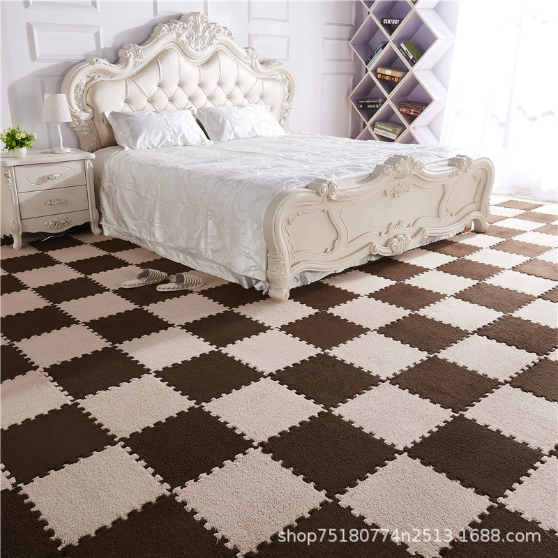 Плитки для пола Velvet stitch interlocking, 30×30 см, пазл-ковры липкие по размеру, толщина 1–2 см