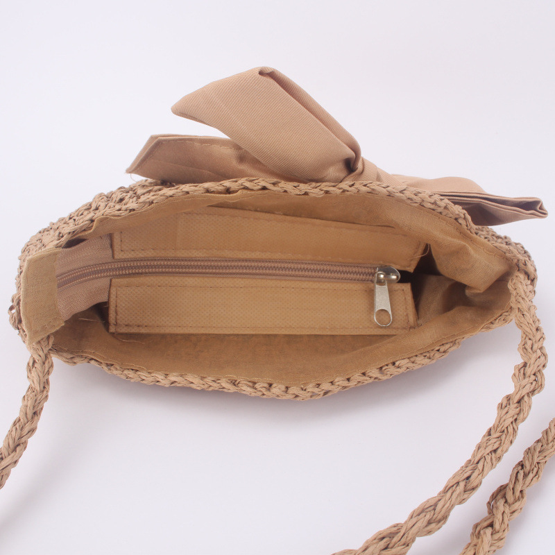 new cute bow crossbody woven bagpicture7
