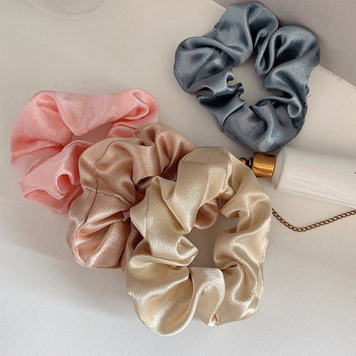 2pcs French Satin scrunchies large intestine hairpin hair band female hair rope ball headband hair ornament