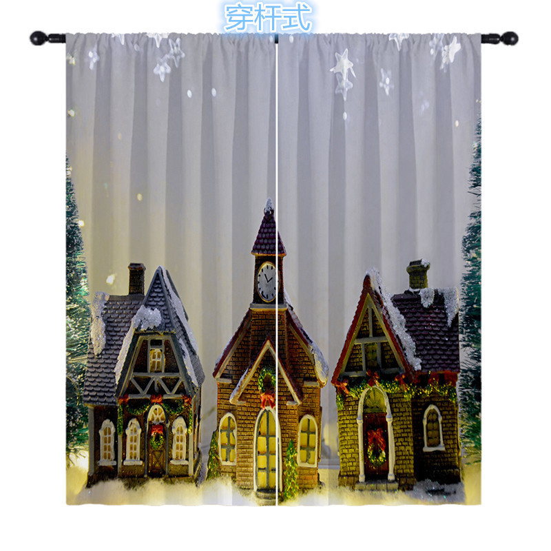 Cross-border Hot Selling 3D Digital Printing Christmas Series Waterproof Shading Fabric Curtain Outdoor Partition Decorative Landscape Painting Cross-border Hot Selling 3D Digital Printing Christmas Series Waterproof Shading Fabric Curtain Outdoor Partition Decorative Landscape Painting