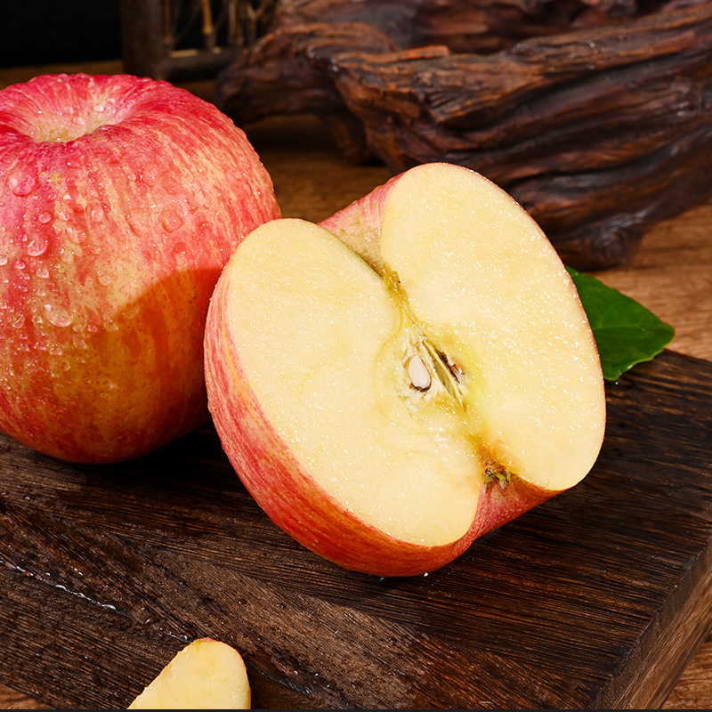 整箱包邮吃货水果新鲜当季苹果山东烟台栖霞红富士苹果助农|ms