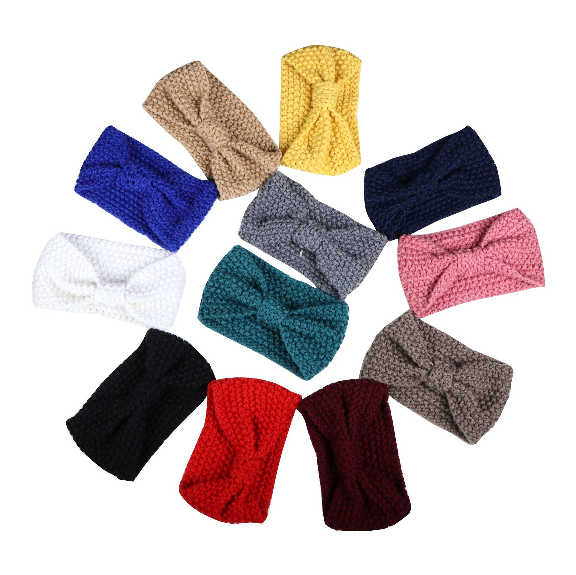 Women's Vintage Style Bow Knot Knit Hair Band display picture 1