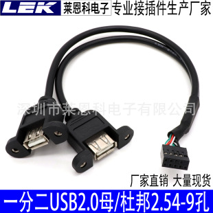 ����2.54-2*5P����9ᘿ��D�pUSB2.0�ɹ̶�ĸ�� usbǰ�Ó��往