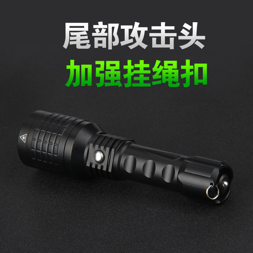 A 2-in-1 high-intensity flashlight with zoom function, outdoor use, green and white laser lights, and infrared two-light laser flashlight