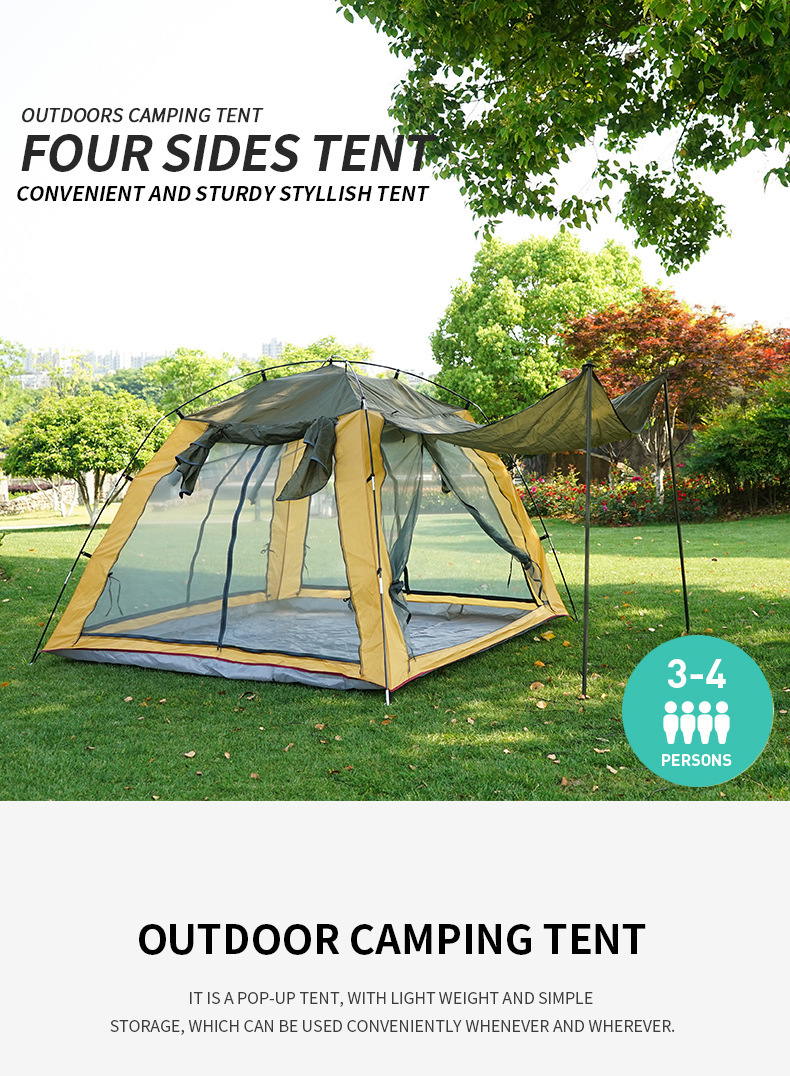 Tent Outdoor Camping Thickened Equipment Full Set Automatic Rain-proof Outdoor Camping Picnic Rain-proof Ultra-light Outing