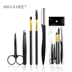Makeup Stainless Steel Eyebrow Razor Set of 5 Tools Eyebrow Scissors Eyebrow Pencil Set Makeup Tools Eyebrow Brush Eyebrow Clips Set
