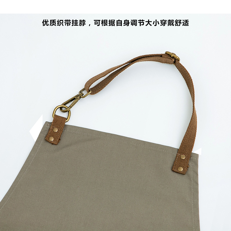 Estilo coreano moda Denim delantal cafetería diseñador lindo estilo japonés adulto hombres y mujeres ropa de trabajo lienzo impreso logo