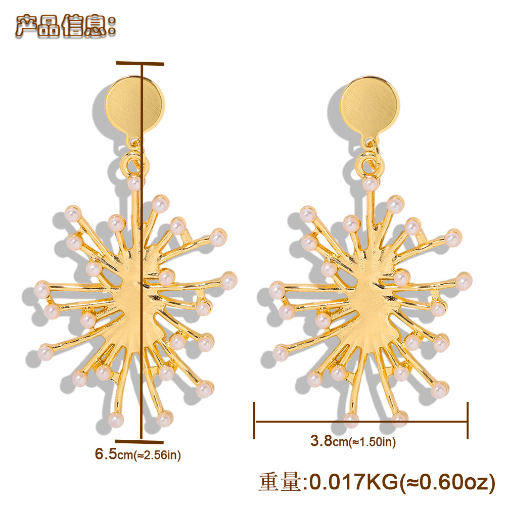 Japan Und Südkorea Übertriebene Kreative Metallische Perlen Ohrringe Frauen Grenz Überschreiten Der Heißer Verkauf Neue Trend Ige Mode Temperament Unregelmäßige Ohrringe display picture 1