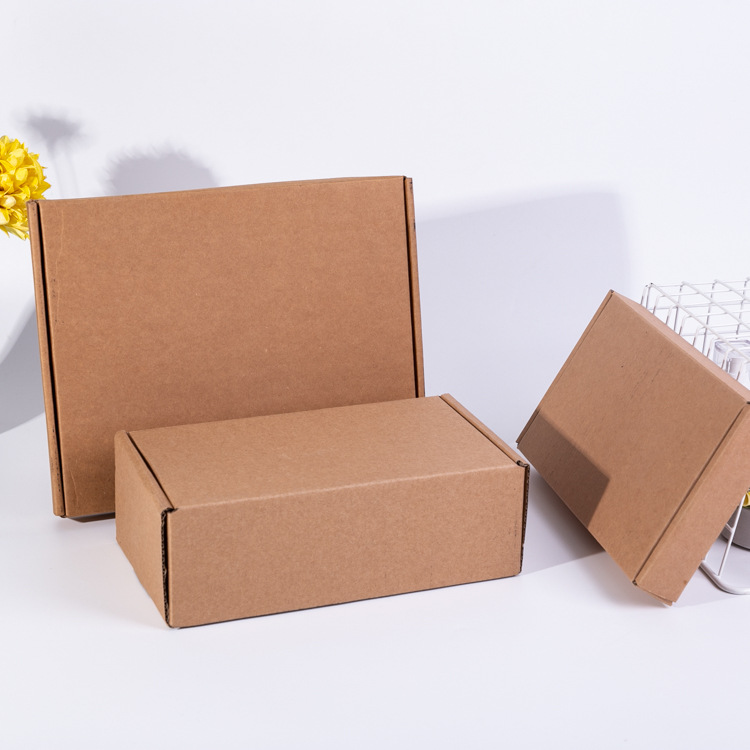 彩印牛皮纸飞机盒定做 服装快递打包瓦楞盒 jk汉服内衣包装盒定制