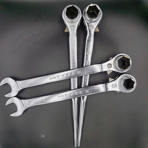 Factory direct sales multi-purpose quick ratchet wrench metric open ratchet wrench household pointed tail ratchet wrench