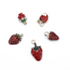 Fruit three dimensional strawberry, metal earrings with accessories, pendant, handmade