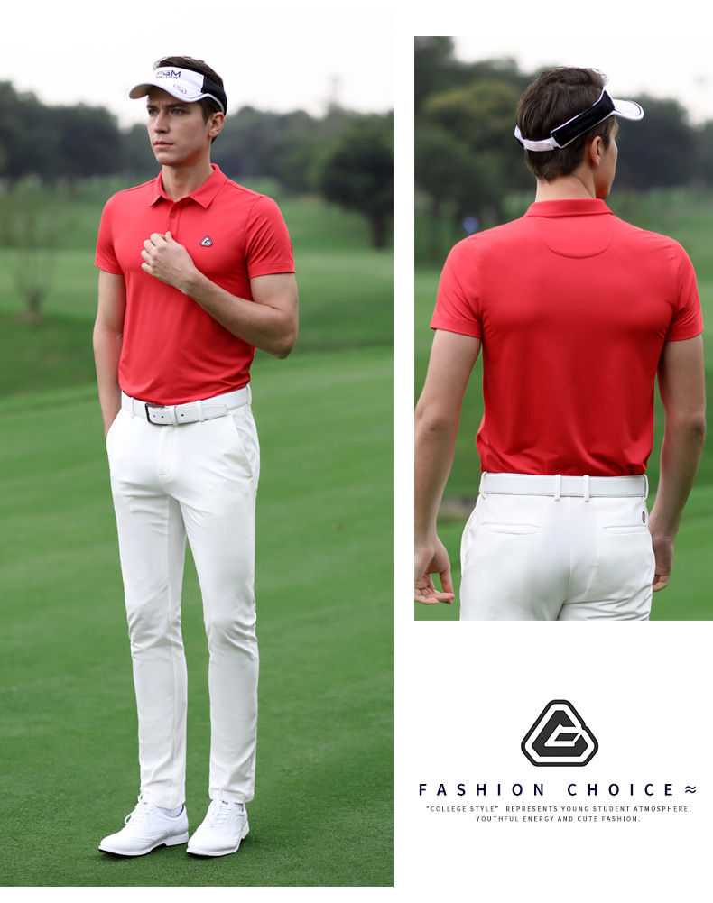 Áo thun nam ngắn tay thể thao golf vải thoáng khí — YF246 nam tay ngắn thoáng khí màu trắng xanh, YF237 nam sọc cổ tay ngắn màu đen, YF239 nam tay ngắn thoáng khí màu xanh nước biển, YF239 nam tay ngắn thoáng khí màu đỏ thẫm chi tiết 10
