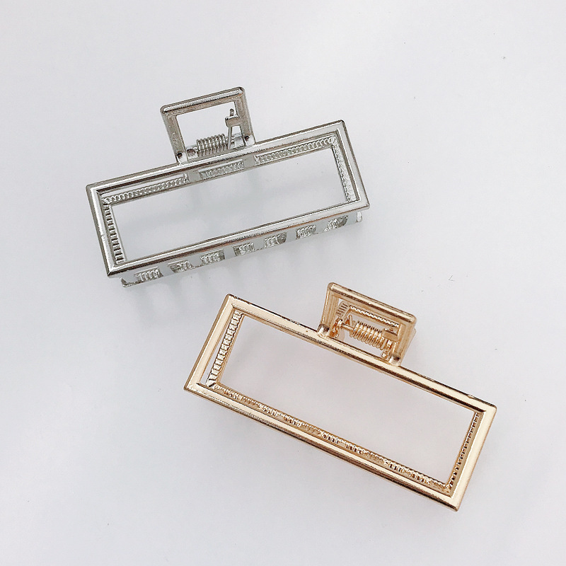 Retro metal medium large square grab clip hair clip top clip Korea simple cheap hair clip wholesalepicture4