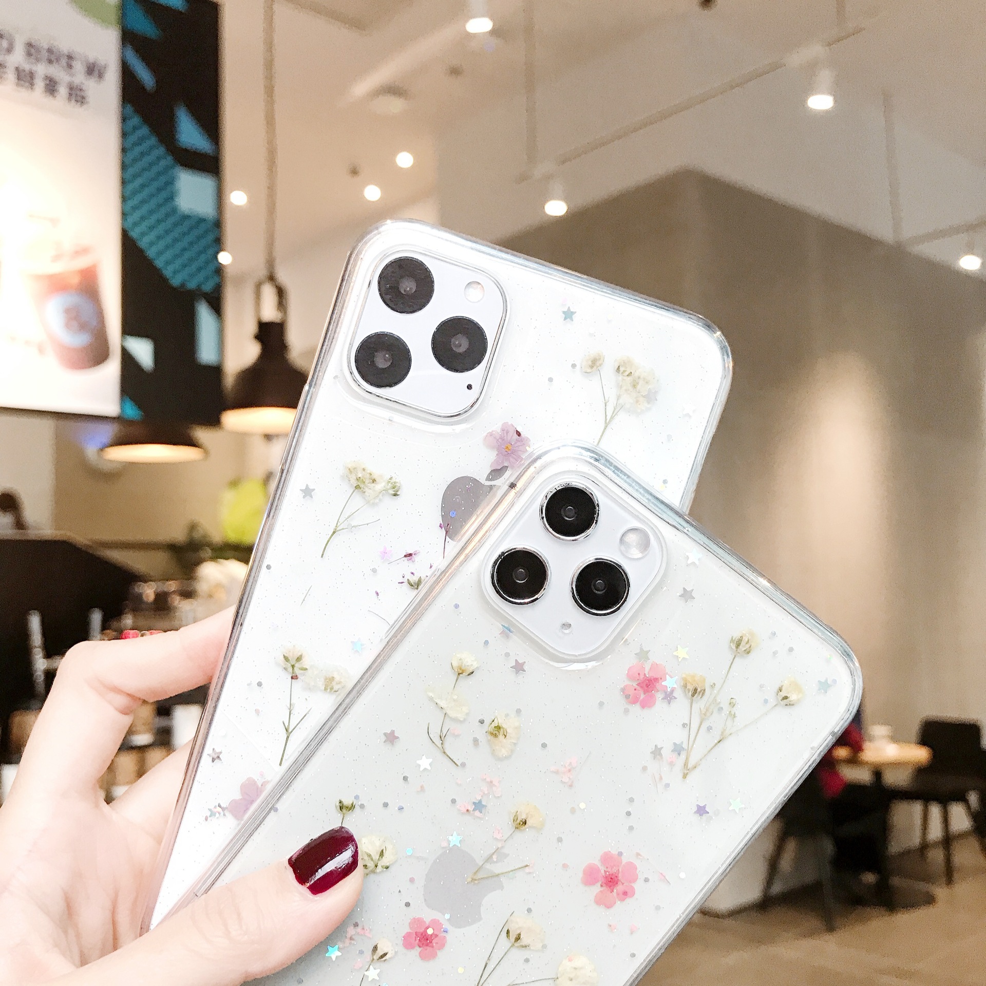 Petit Étui De Téléphone Floral Pour Iphone 11 Étui De Téléphone Huawei P40 Pro Epoxy Nouvelle Vraie Fleur Manchon De Protection En Gros Nihaojewelry display picture 10