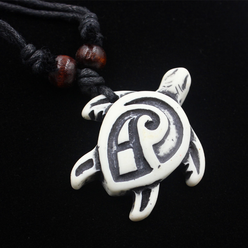 Street Occasion Ethnic Style Tortoise Resin Wax Rope Men's Pendant Necklace