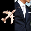 Fashionable small airplane, men's brooch, jacket lapel pin, South Korea, simple and elegant design