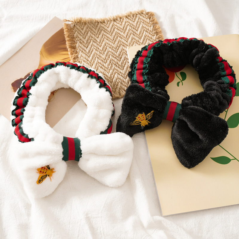 new pattern golden Embroidery Little bee Hair band lovely bow Wash one's face Makeup Hair band Hair hoop wholesale Shu Yi Source of goods