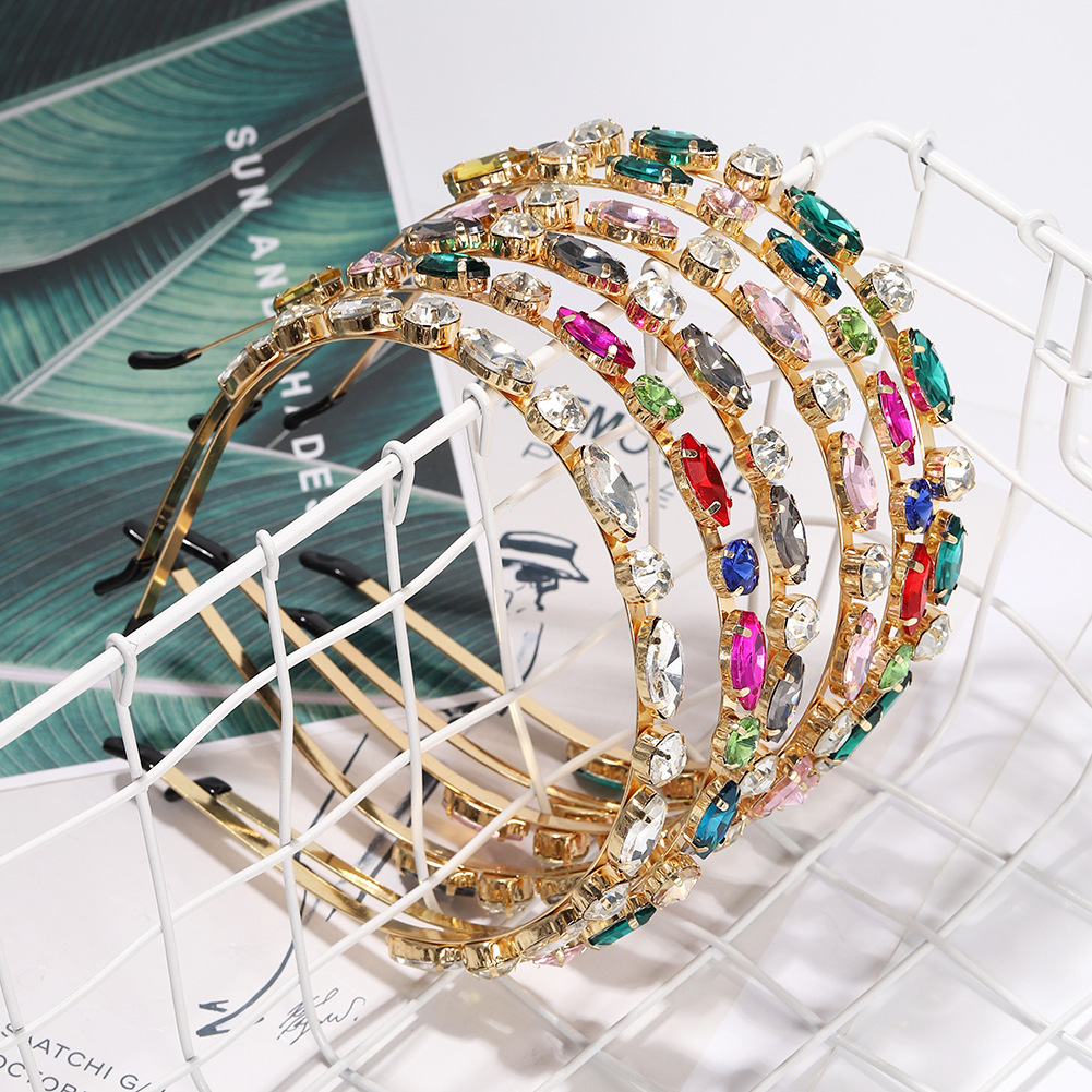 Fashion Simple Baroque Retro Alloy Diamond Headband 6 Colors Hairpin display picture 5