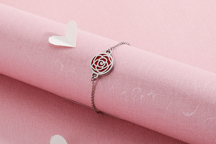 Style Simple Rose Acier Au Titane Plaqué Or 18K Pas D'Incrustation Bracelets En Masse display picture 6